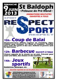 Animations Respect sport. Le dimanche 9 juin 2013 à Saint-Baldoph. Savoie. 